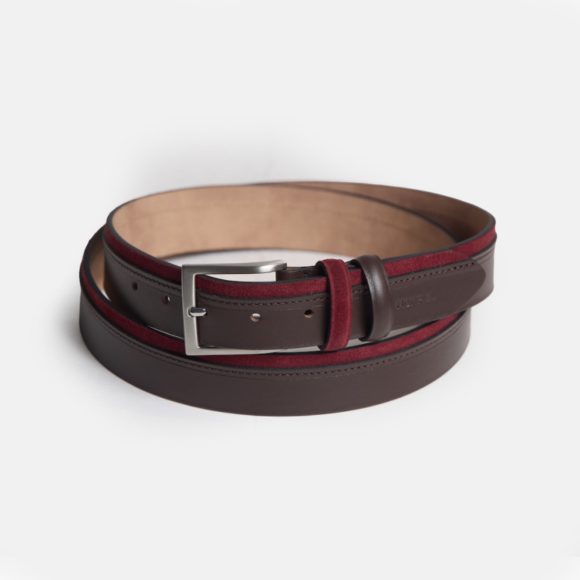Ceinture en cuir de veau et daim