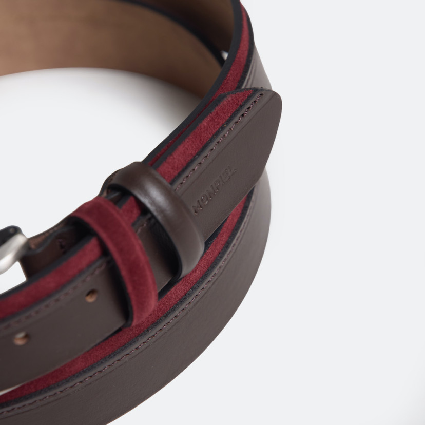 Cowhide and suede Leather Belt