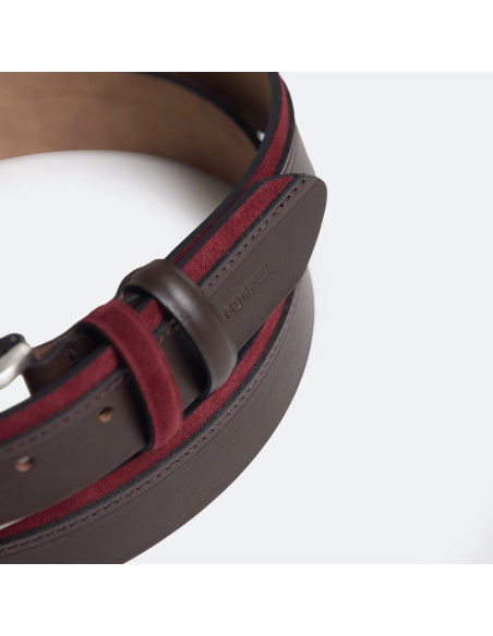 Cowhide and suede Leather Belt