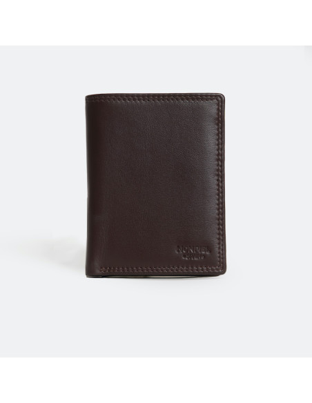 Sky Double Stitch Wallet with Interior Coin Pocket