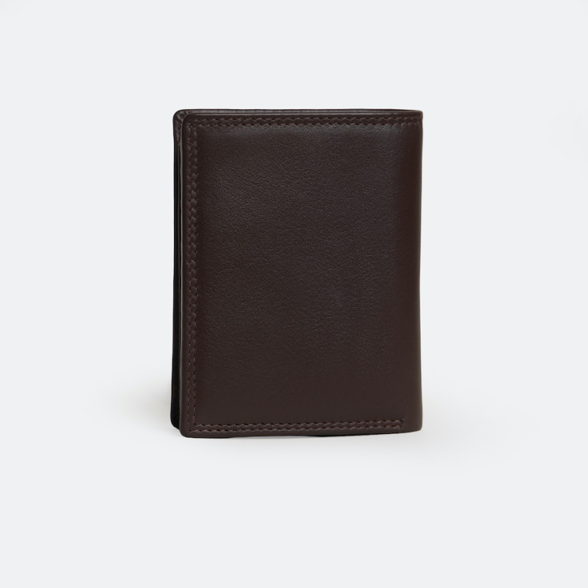 Double stitching wallet with interior coin pocket Sky