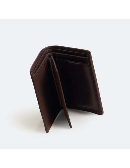 Double stitching wallet with interior coin pocket Sky