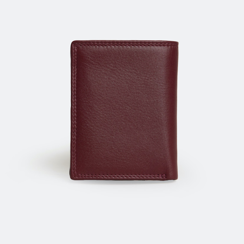 Double stitching wallet with interior coin pocket Sky