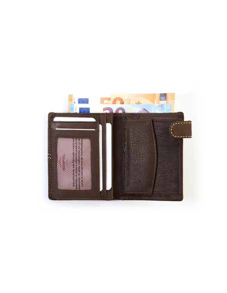 Western Wallet with Snap Fastening and Inner Coin Purse