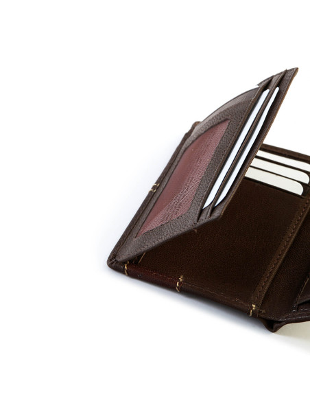 Portefeuille Western à Bouton-Pression avec Porte-Monnaie Intérieur