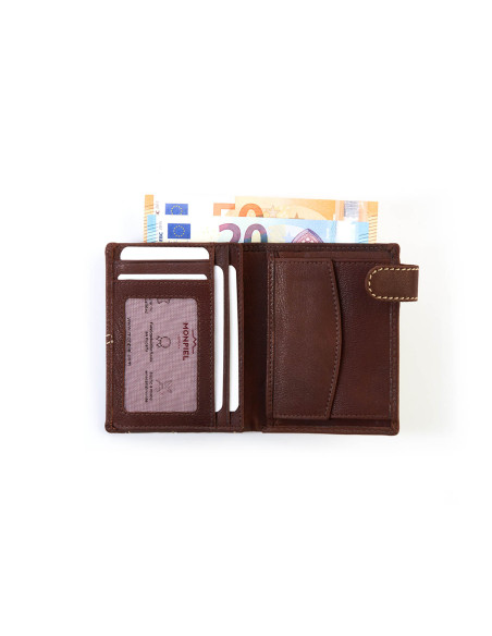 Western Geldbörse mit Druckknopf und Innenmünzfach