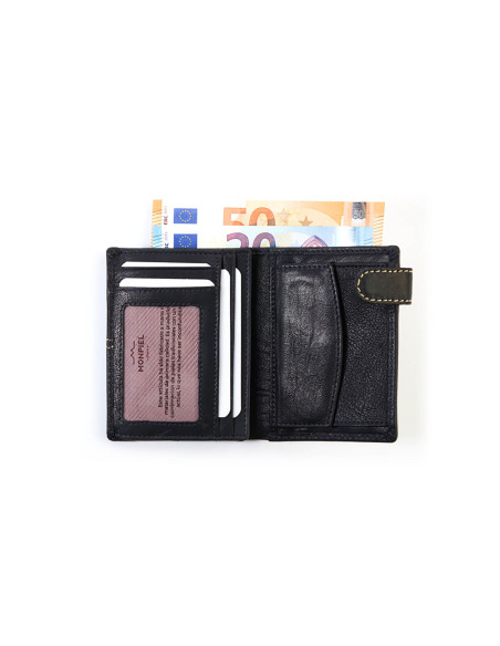 Western Wallet with Snap Fastening and Inner Coin Purse