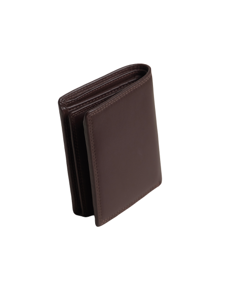 Sky Double Stitch Wallet with Interior Coin Pocket