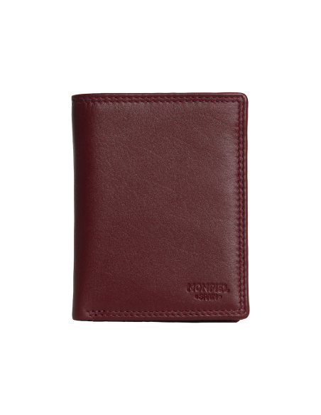 Double stitching wallet with interior coin pocket Sky