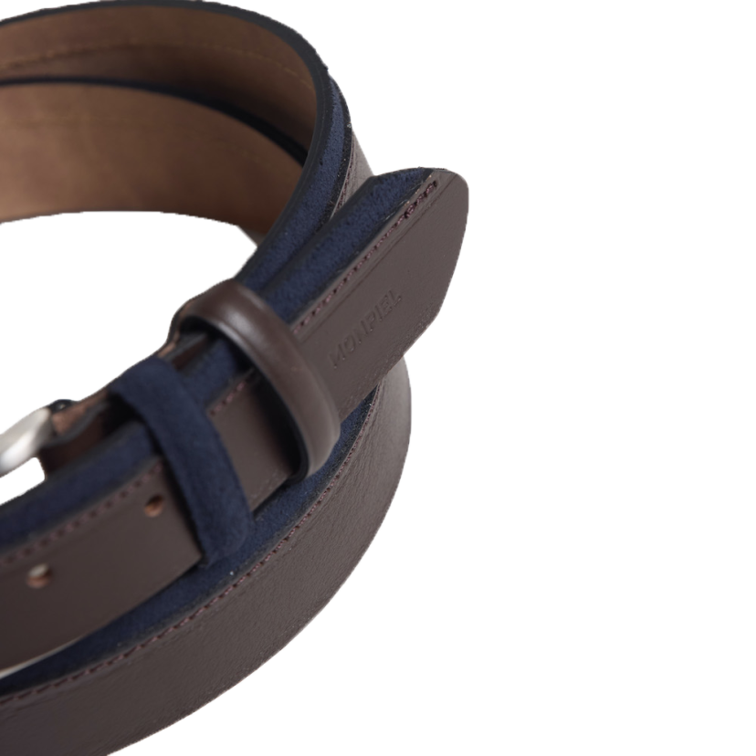 Ceinture en cuir de veau et daim
