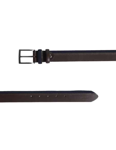 Cowhide and suede Leather Belt