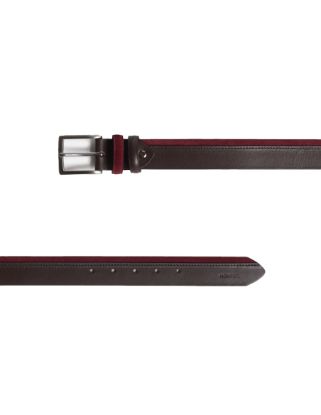 Ceinture en cuir de veau et daim