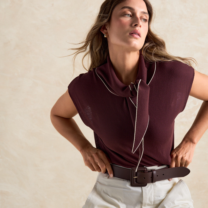 Large ceinture pour femme en cuir avec boucle doublée