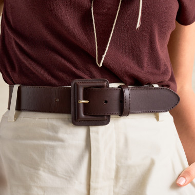 Wide leather belt with... 2