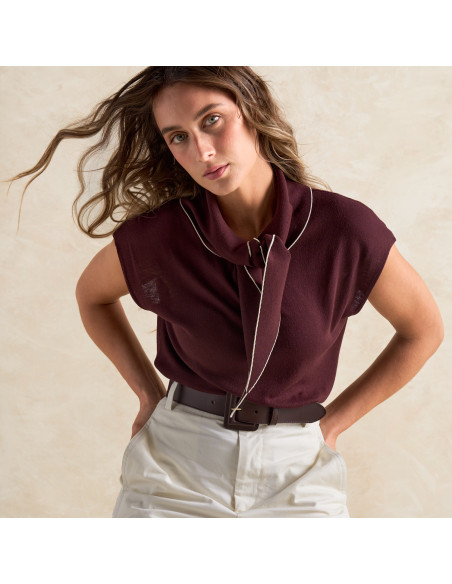 Large ceinture pour femme en cuir avec boucle doublée