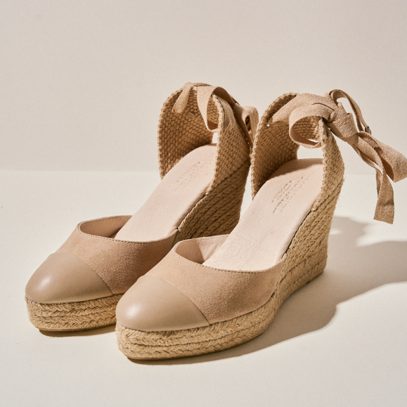 Creta Wedge Espadrille in Leather