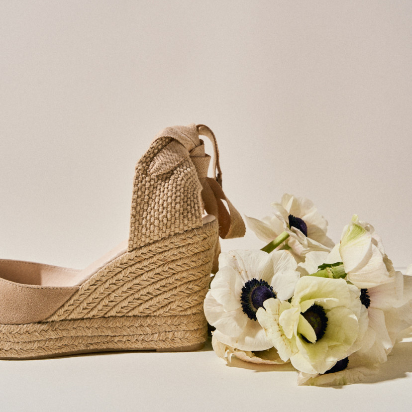 Espadrille Compensée Creta en Cuir