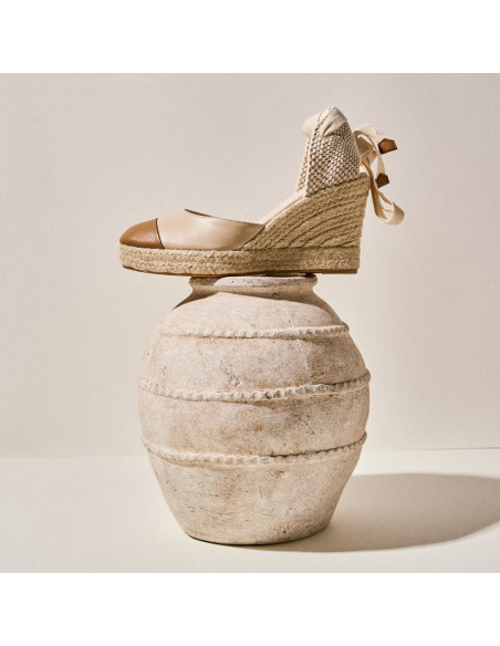 Espadrillas con Zeppa Creta in Pelle