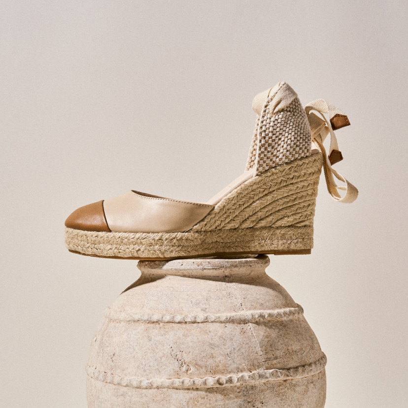 Creta Leather Wedge Espadrille