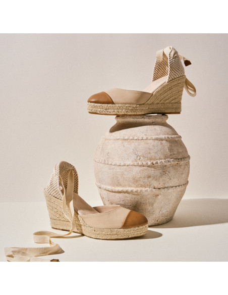 Creta Leather Wedge Espadrille