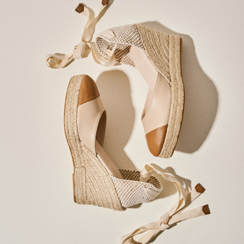 Creta Leather Wedge Espadrille