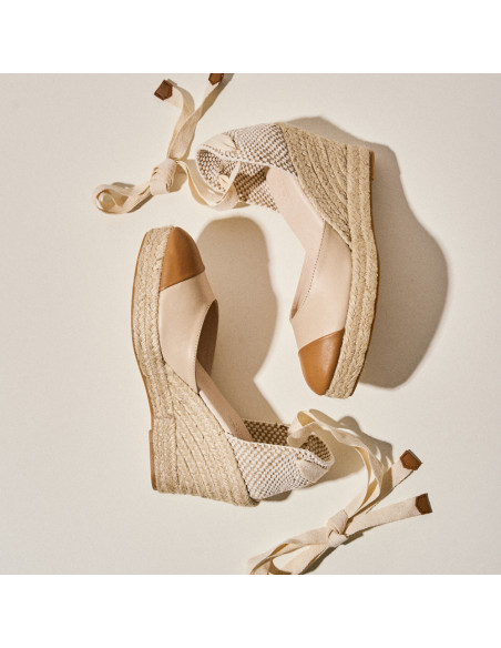Espadrillas con Zeppa Creta in Pelle