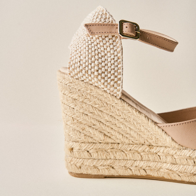 Espadrille mit Hohem Keilabsatz und Knöchelriemen Paros