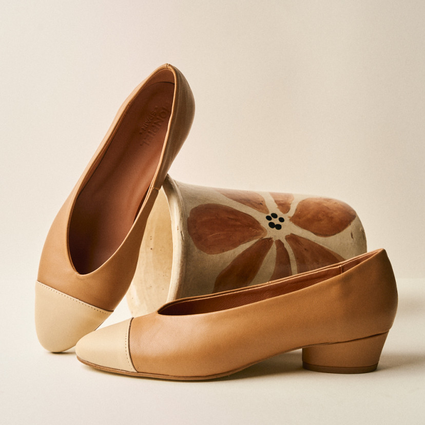 Ameliè Heel Two-Tone Toe Ballet Flat