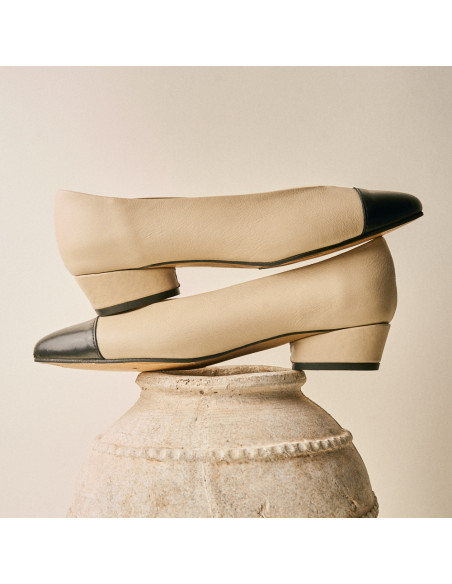 Ameliè Heel Two-Tone Toe Ballet Flat