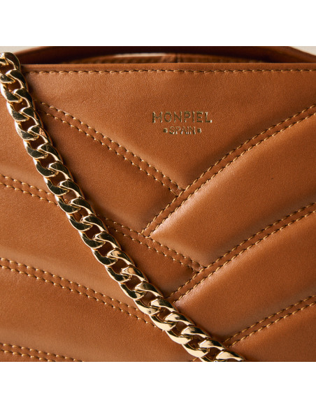 Quilted Leather Bag with Gold Chain