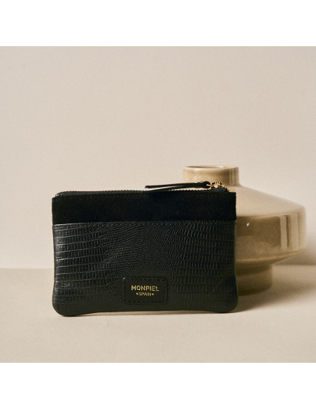 Damen-Lederportemonnaie mit Tasche