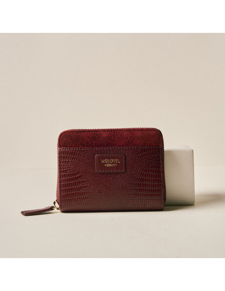 Kleine Damen-Lederbrieftasche mit Reißverschluss