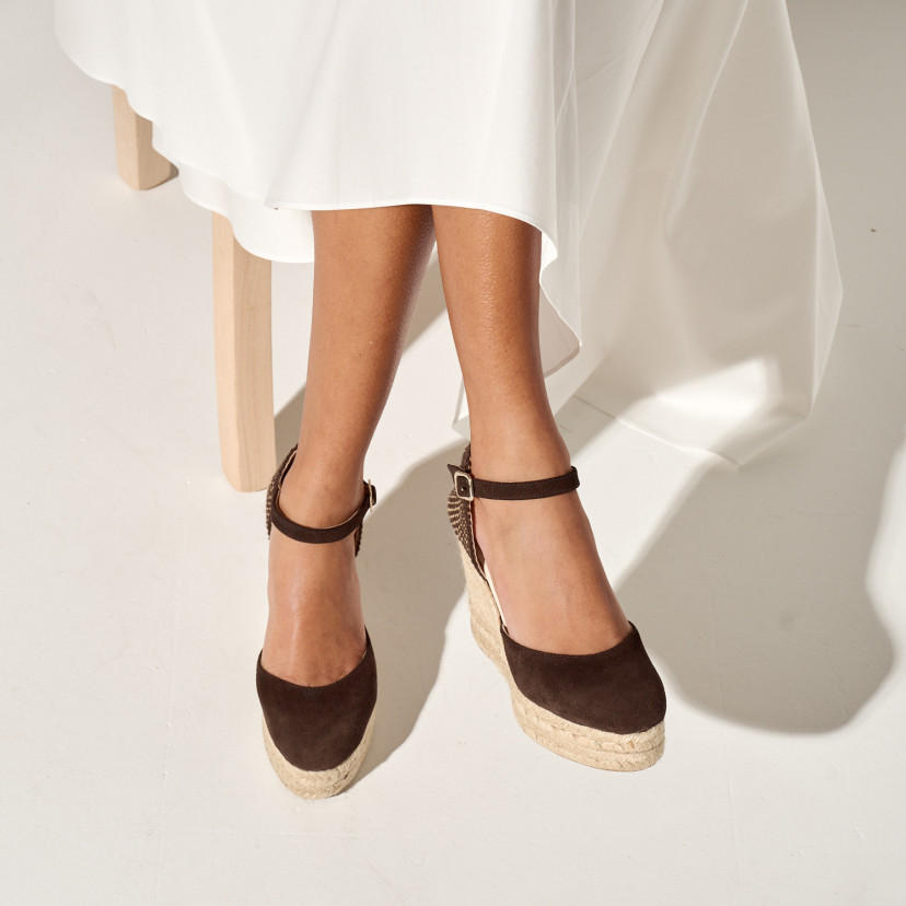 Espadrille à Talon Compensé Haut et Bride Paros