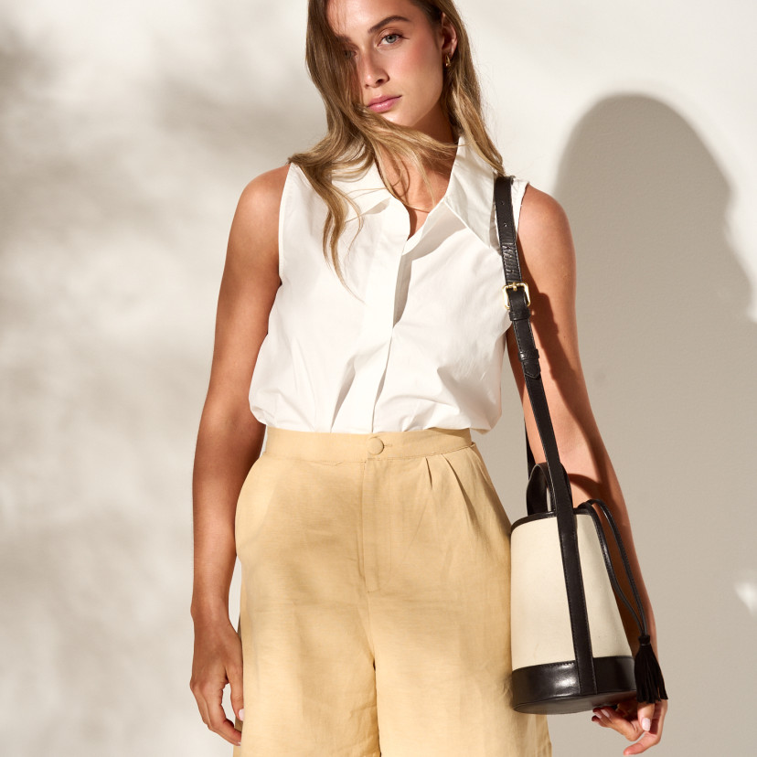 Small Canvas Cube Bag