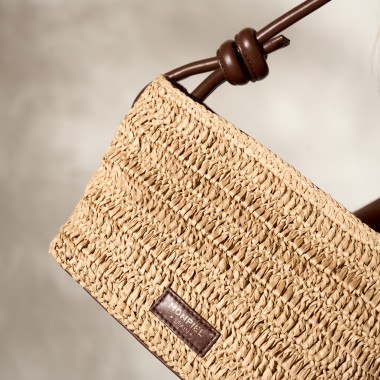 Small Raffia Knot Bag - Brown 2