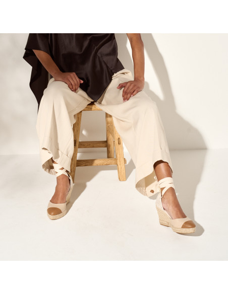 Creta Leather Wedge Espadrille