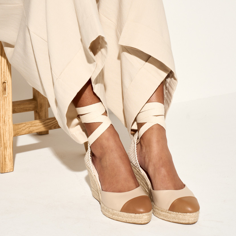 Creta Wedge Espadrille in Leather