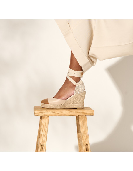 Espadrillas con Zeppa Creta in Pelle