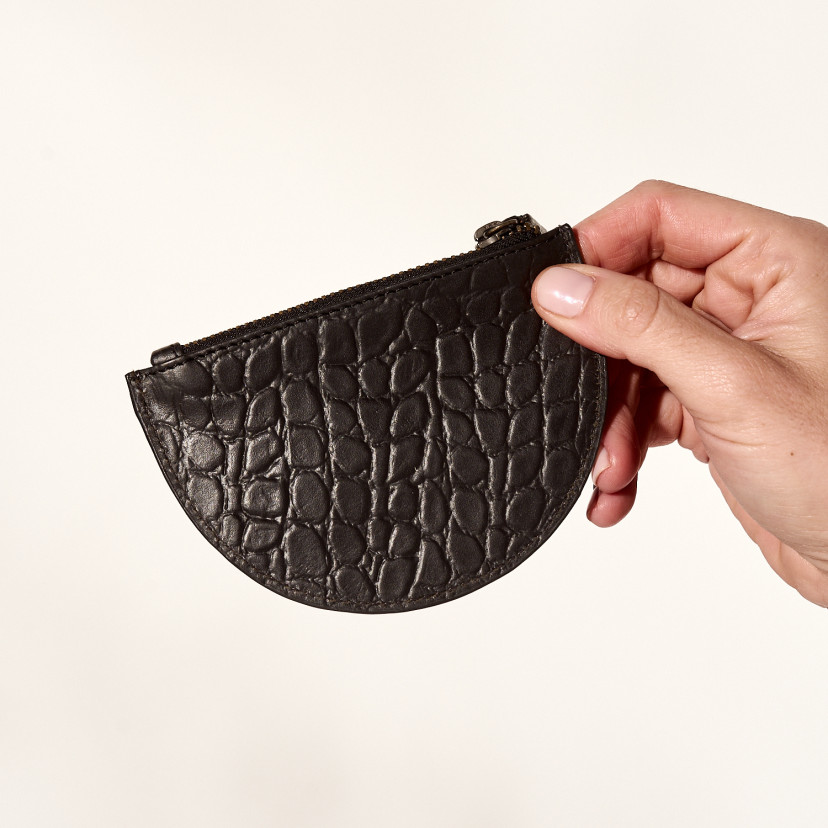 Portefeuille en Cuir Demi-Lune