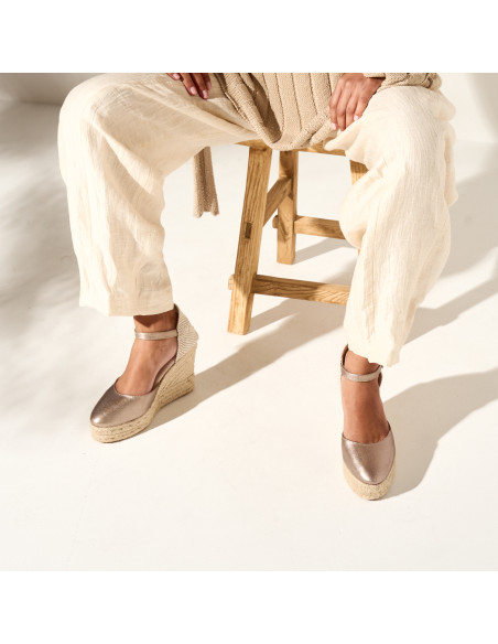 Paros High Wedge Espadrille with Ankle Strap