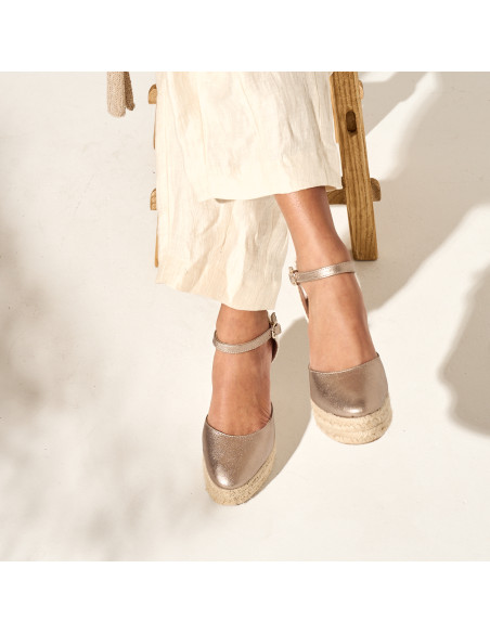 Paros High Wedge Espadrille with Ankle Strap