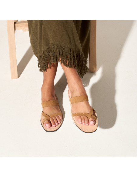 Sandale Grecque en Cuir Santorini