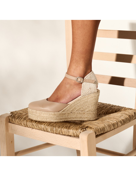 Espadrillas con Zeppa Alta e Cinturino Paros