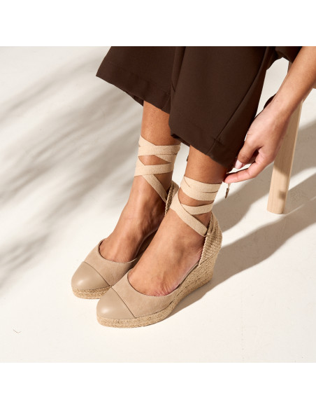 Creta Wedge Espadrille in Leather