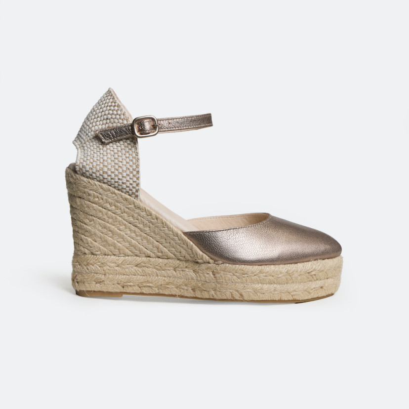 Espadrille à Talon Compensé Haut et Bride Paros