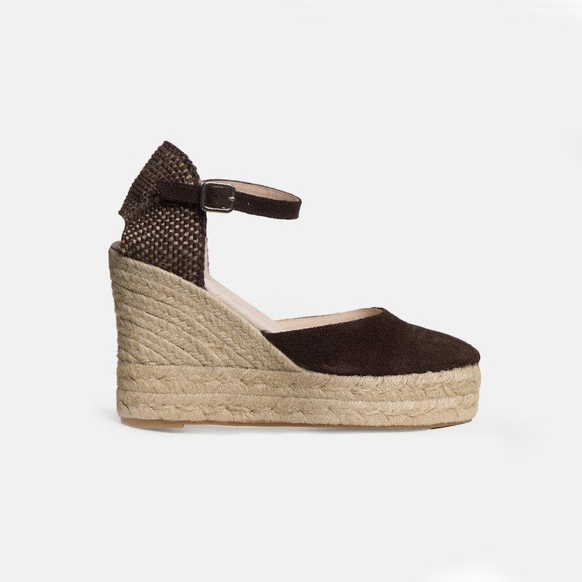 Espadrille mit Hohem Keilabsatz und Knöchelriemen Paros