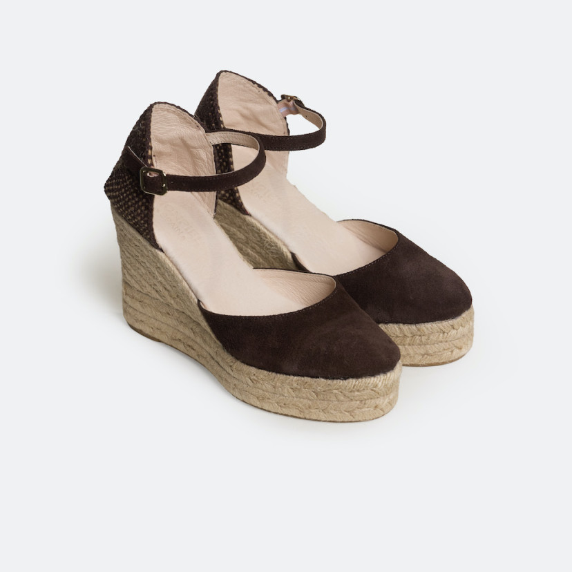 Espadrille mit Hohem Keilabsatz und Knöchelriemen Paros