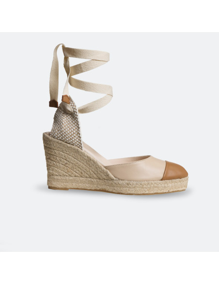 Espadrille Compensée Creta en Cuir