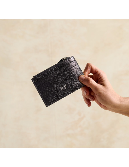 Porte-cartes Femme en Cuir avec Fermeture Éclair