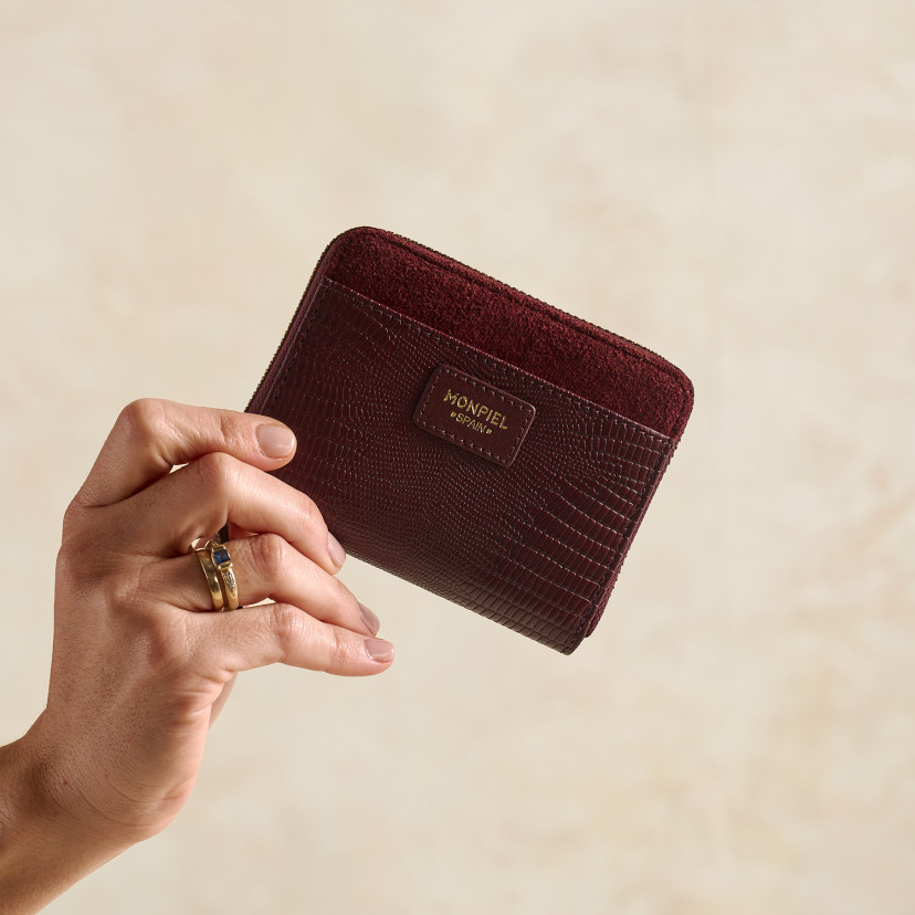 Petit Portefeuille Femme en Cuir avec Fermeture Éclair